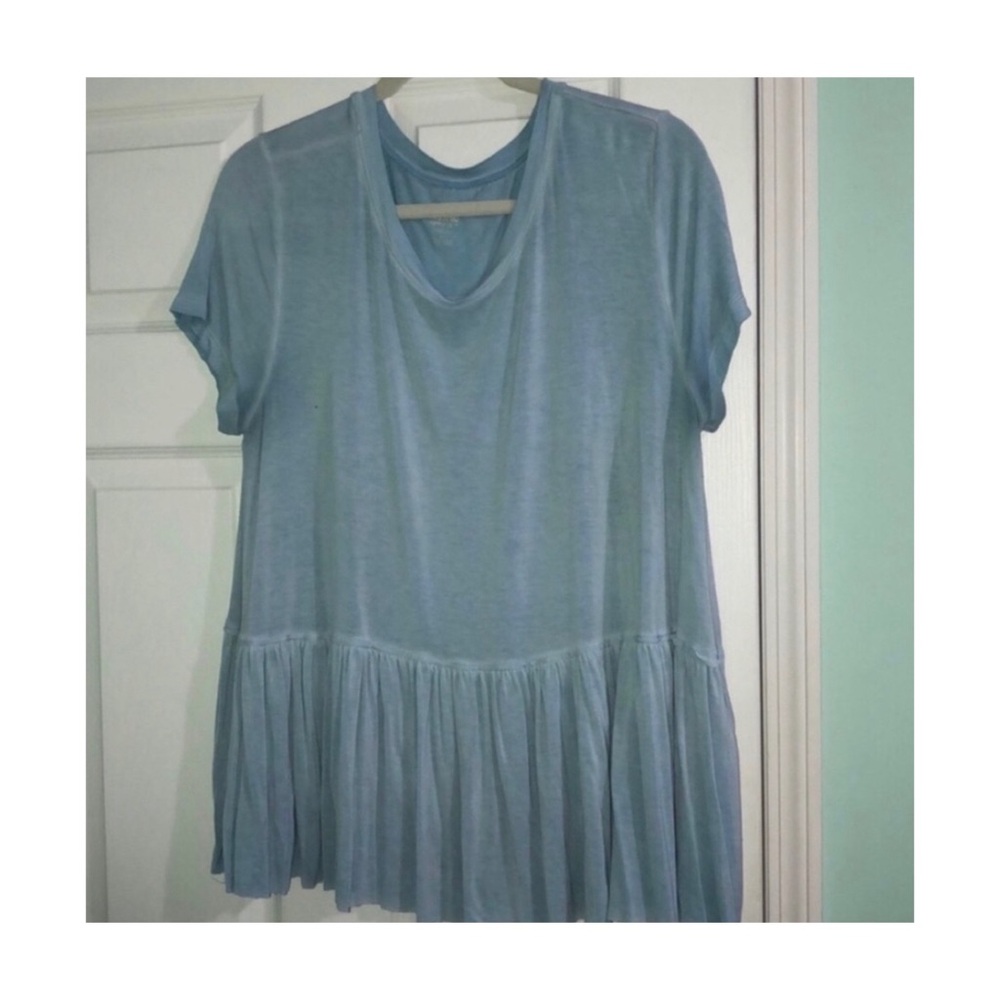 Mossimo Light Blue Ruffle Top